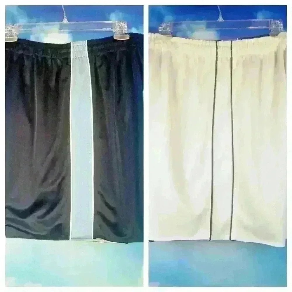 PRO SPIRIT Men CONVERTABLE Short Workout Athletic NAVY/WHIT pants HEAVYWEIGHT XL